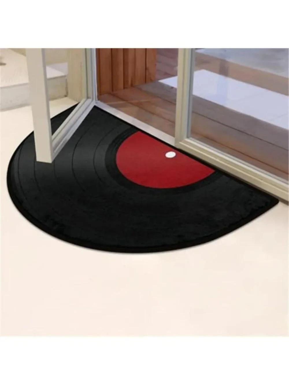 Classic Music Record Disco Half Round Door Mat Non-Slip Soft Doormats for